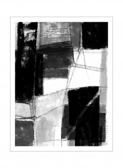 Dynamic Deconstruct I Wall Poster Black/White 80x90x3.5centimeter