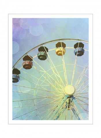 Rainbow Ferris Wheel III Wall Poster Blue/Yellow/Black 80x90x3.5centimeter