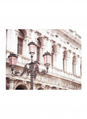 Venice Pink Lanterns I Wall Poster Beige/Pink/Black 85x80x3.5centimeter
