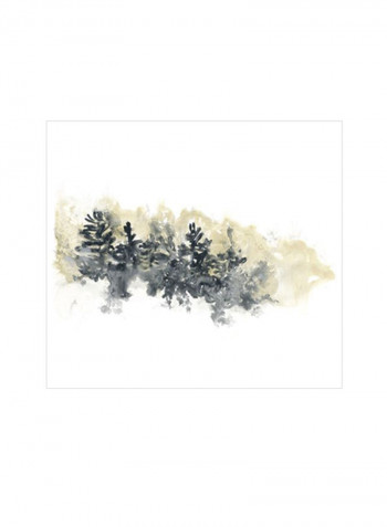 Misty Hillside I Wall Poster Beige/Black/White 90x80x3.5centimeter