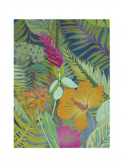 Tropical Tapestry II Wall Poster Green/Pink/yellow 80x90x3.5centimeter