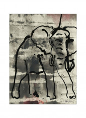Abstract Elephant I Wall Poster Grey/Black/Brown 80x90x3.5centimeter