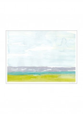 Bluff Beach Poster Blue/Yellow 90x80x3.5centimeter