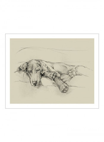 Dog Days II Wall Poster Beige/Black 80x90x3.5centimeter