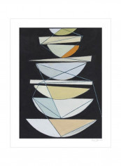 Abstract Sails IV Poster Black/Blue/White 80x90x3.5centimeter