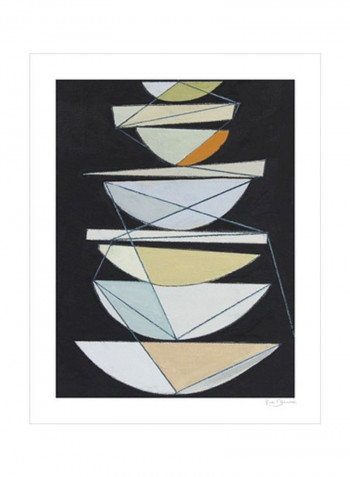 Abstract Sails IV Poster Black/Blue/White 80x90x3.5centimeter