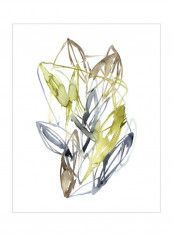 Leaf Pathways II Wall Poster Green/White/Brown 80x90x3.24centimeter