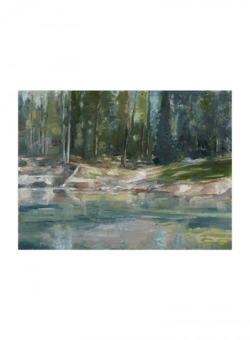 Northwestern Lake II Wall Poster Green/Brown/Blue 90x80x3.5centimeter