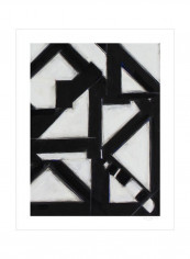 Topographic V Wall Poster Black/White 80x3.5x90centimeter