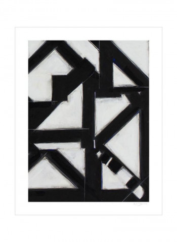 Topographic V Wall Poster Black/White 80x3.5x90centimeter