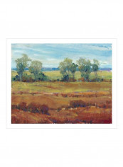 Red Clay I Wall Poster Brown/Green/Blue 85x80x3.5centimeter