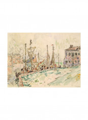 Venice Printed Wall Poster Beige/Green/Pink 90x80x3.5centimeter