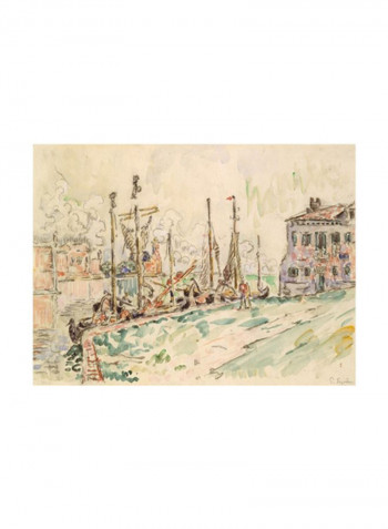Venice Printed Wall Poster Beige/Green/Pink 90x80x3.5centimeter