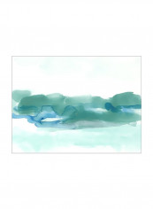 Teal Coast I Wall Poster Green/Blue/White 90x80x3.5centimeter