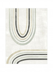 Modern Arc in Color II Wall Poster White/Black/Green 80x90x3.5centimeter