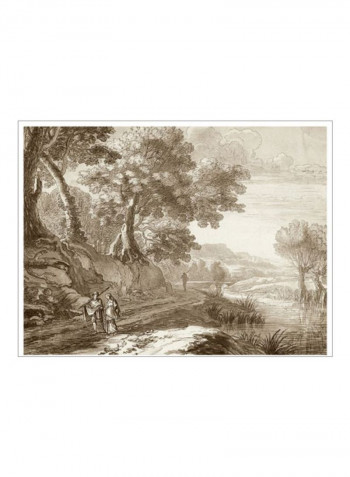 Italian Pastoral II Wall Poster Grey/White 90x80x3.5centimeter