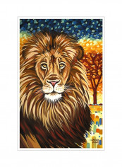 Wild Africa II Poster Blue/Brown/Yellow 80x95x3.5centimeter