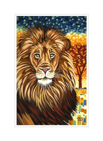 Wild Africa II Poster Blue/Brown/Yellow 80x95x3.5centimeter