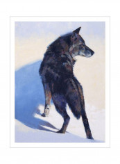 Wolf Study I Wall Poster Blue/Beige/Black 80x90x3.5centimeter