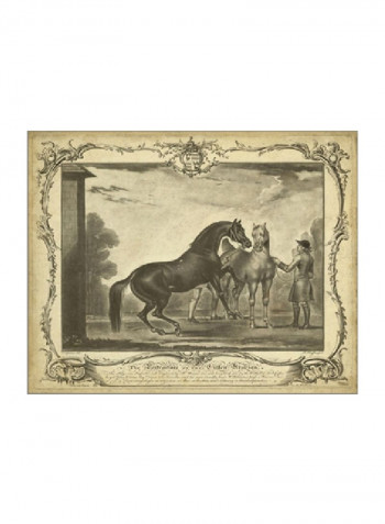 Distinguished Horses III Wall Poster Brown/Grey 85x80x3.5centimeter