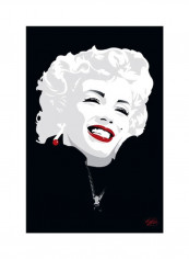 Miki Marilyn Wall Poster Black/White/Red 80x90x3.5centimeter