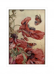 Garden Fantasy III Wall Poster Red/Beige/Green 80x90x3.5centimeter