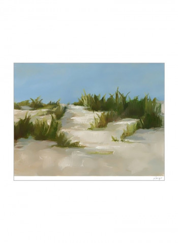 Summer Dunes II Wall Poster Green/Blue/Brown 90x80x3.5centimeter