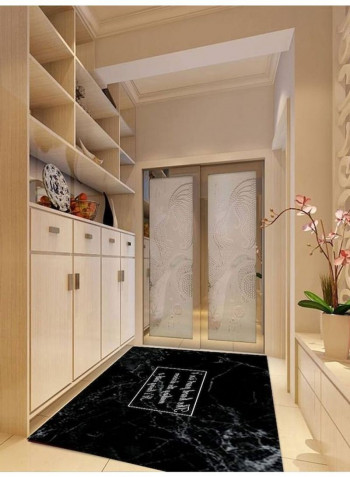 1-Piece Antislip Simple Patterned Floor Mat Black/White 120x160cm