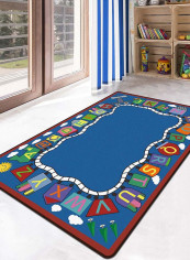 Letter Learning Washable Home Linen Mat Multicolour 120x160cm