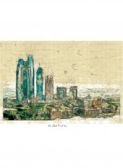 Abu Dhabi Aerial View Poster Multicolour