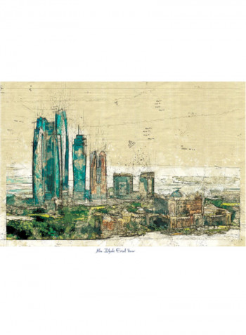 Abu Dhabi Aerial View Poster Multicolour