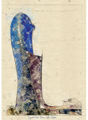 Abu Dhabi Capital Gate Tower Print Poster Multicolour