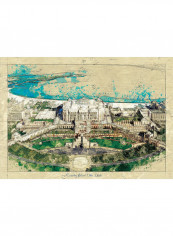 Abu Dhabi Emirates Palace  Aerial View Print Poster Multicolour