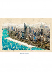 Abu Dhabi Aerial View Print Poster Multicolour