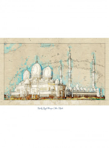 Abu Dhabi Isheikh Zayed Grand Mosque Print Multicolour