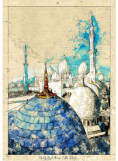 Abu Dhabi Isheikh Zayed Grand Mosque Print Multicolour