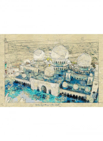 Abu Dhabi Isheikh Zayed Grand Mosque Print Multicolour