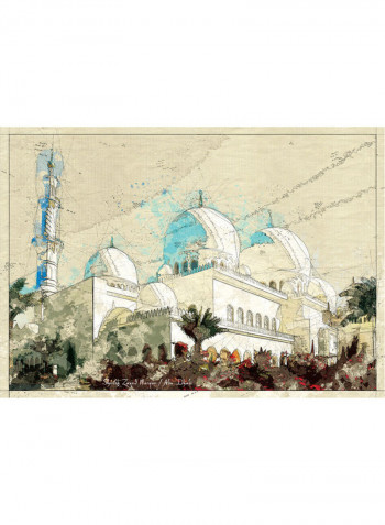 Abu Dhabi Isheikh Zayed Grand Mosque Print Multicolour