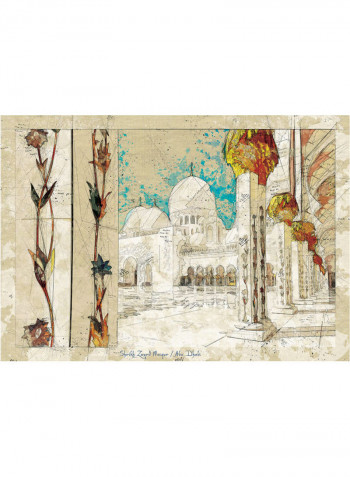 Abu Dhabi Isheikh Zayed Grand Mosque Print Multicolour