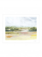 Sunlit Marsh II Poster Green/Blue/Pink 90x80x3.5centimeter