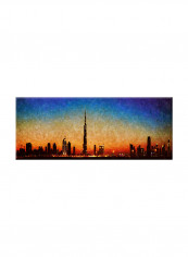 Cityscape Canvas Painting Multicolour 100x40centimeter