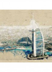 Dubai Burj Al Arab Aerial View Print Multicolour