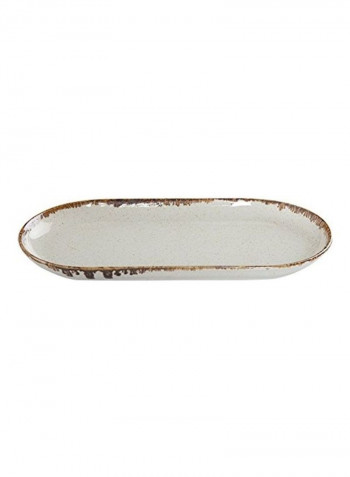Stylish Ceramic Porcelain Boat Plate White