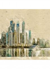 Dubai Skyline View Print Multicolour