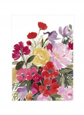 Rainy Day Bouquet II Wall Poster Pink/Red/Orange 80x90 3.5centimeter