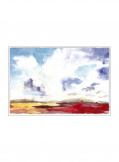 Sky View V Poster Blue/White/Red 90x80x3.5centimeter