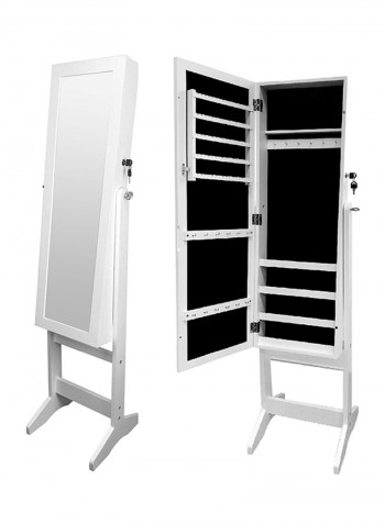 Jewelry Cabinet Mirror White/Black