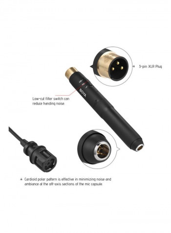 Professional Lapel Condenser Microphone BY-M11C Black