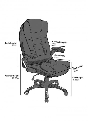Zagreb Executive Office Chair Black 80x37x63cm