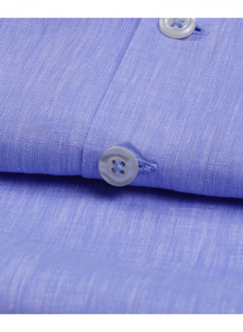 Comfortable Linen Pyjama Set أزرق داكن